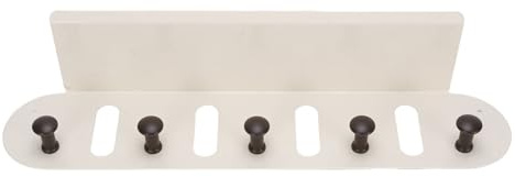 TIKATARER Perchero de Pared, Soporte para Llaves con Tableros de Almacenamiento, Múltiples Ganchos, Material de Hierro y Madera de Nogal, Decoración Elegante, Multifuncional, para Colgar Ropa, (WHITE)