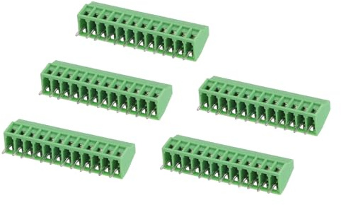 QUARKZMAN 5 Stück 12-Polig PCB-Klemmleiste, 2.54mm PCB-Schraubklemme Stecker und Steckdosen Kits Anschlussklemme Block 150V 6A für 26-18AWG Kabel