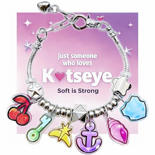 Bracelets Inspired by KATSEYE Merch for Fans, Guardian Shield, Limitless Key, Stellar Tiara, Dual Cherry, Dream Anchor, Soothing Shell with Pink K-pop Style Card for Concert Outfits Gifts(6.3-8.3 inch)