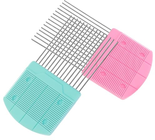 UTHCLO Peines para Quilling Artesanal 2 Unidades (rosa y Azul) Herramientas para Manualidades de Papel, Peine de Tejido para Filigrana, Accesorio para Bricolaje Creativo