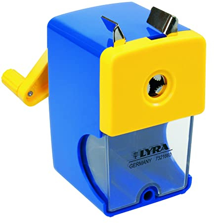 Lyra Spitzmaschine fr Stifte bis 12mm | Spitzer, Kunststoff, blau, gelb