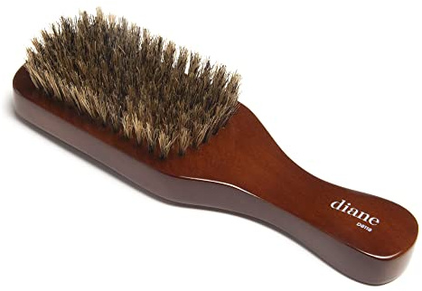 Diane Premium 100% Boar Bristle Club Wave Brush for Men and Barbers – Medium Bristles for Thick Coarse Hair – Use for Detangling, Smoothing, Wave Styles, Soft on Scalp, Restore Shine and Texture