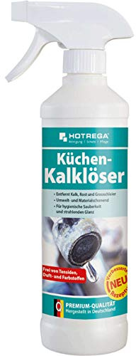 HOTREGA Küchen-Kalklöser 500 ml | Kalkentferner für Haushalt & Edelstahl | Gegen Rost, Metallabrieb & Grauschleier | Tensidfrei | Schutz vor Korrosion | Ideal für Spülen, Armaturen sowie Fliesen