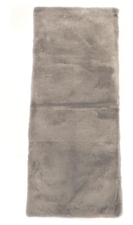 Leibersperger Hochwertiger Lammfell Teppich - 140 x 60 cm – Auflage für Couch und Sessel - Besonders schonend für den Sessel - Multifunktional - Strapazierfähig – Sehr pflegeleicht (Grau)