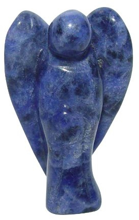 Sodalith Engel Figur Schutzengel Mini ca. 22 x 33 mm ca. 8-9 Gramm Glücksbringer.(3150)