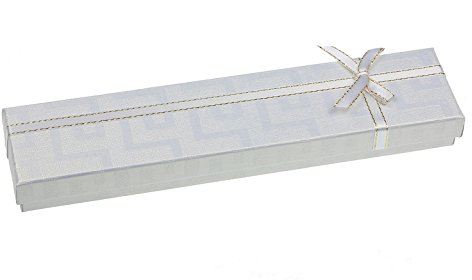 EYS JEWELRY Schleife Schmuck-Etui für Armband 225 x 40 x 25 mm Kartonage weiß Armband-Box Schachtel Schatulle Geschenk-Verpackung Hals-Kette