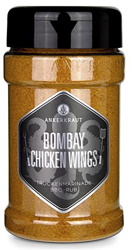 Ankerkraut Bombay Chicken, indischer BBQ-Rub für Hähnchen und Chicken-Wings, 230g Streuer