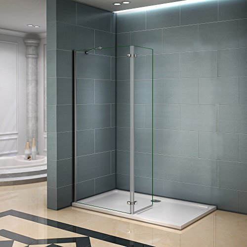 Paroi de douche 100x200 avec retour pivotante 40cm et la barre de fixation 90cm paroi de douche à l'italienne