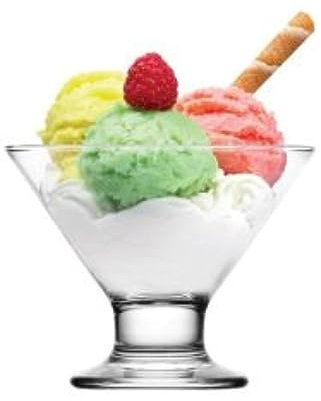 LAV 3-teiliges Dessertschalen Set aus Glas 165ml Kapazität 83mm Höhe Eisschale