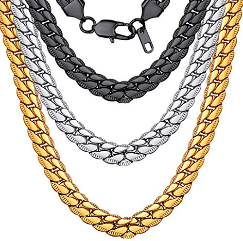 ChainsHouse 8mm breit 20’‘ Kubanischer Halskette aus 316L Edelstahl wasserdichte Panzerkette aus Herren Schmuck für Kinder und Jugendlichen