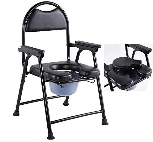 Chaise de Toilette Pliante - Chaise percée, Fauteuil de Handicap médical Lourd Adulte - Portable 3 en 1, Les Personnes agees，Les Femmes Enceintes