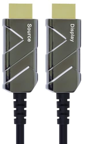 PREMIUMCORD 8K Optisch Aktiv Glasfaserkabel HDMI 2.1, Ultra High Speed Kabel 48 Gbit/s, 3D, EDID, eARC, HDR, Auflösung 8K@60Hz 4320p, 4K@120Hz, Kompatibel mit PS5, Xbox, PC, TV, Vergoldet, Länge 15 m