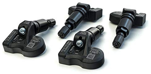 RDKS/TPMS – Reifendrucksensoren passend für: BMW X5 - Typ F15 - (Bauzeitraum von 05/2013 bis 10/2018) - Metallventil Schwarz - OE-Nummer: 36106856209-1 Satz (4 Sensoren mit Ventil)