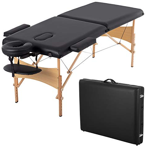 BestMassage Massage Bed Portable Massage Table 28 inch Wide Lash Bed Height Adjustable 2 Folding Spa Table with Non-Woven Bag for Spa Footmassage Facial CareSpa Tattoo