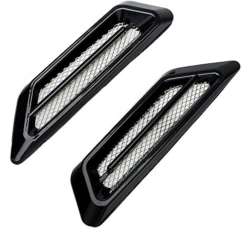 Riloer H845557A Grille d'aération pour aile d'auto - Grille d'aération pour aile d'auto Air Net Porte capot latérale, Noir