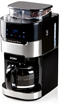 DOMO DO721K Kaffeemaschine 'Grind and Brew' - Bean-to-Cup-Funktion - LCD-Display - Für gemahlenen Kaffee oder ganze Bohnen - 1,5 L