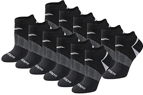 Saucony Selective Cushion Performance No-show-strumpor, atletiska sportstrumpor, för kvinnor (6 och 12 par), Medium
