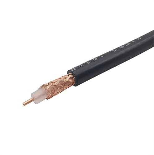 JUSTQIJUN Nero RG-58 RG58 RG58U Fili Cavi RG58 RF. Cavo coassiale RG58 / AU 50-3 Cavo coassiale in Rame Puro 50 Ohm 5-50 Metri Accessori per Illuminazione (Color : 10M)