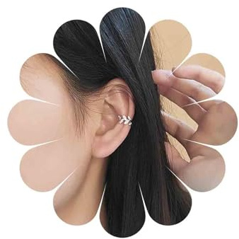 Yienate Feuille Oreille Manchette Boucles D'oreilles Argent Non Percé Oreille Cartilage Clip sur Wrap Cristal Minuscule Feuille Boucle D'oreille Boho Crawler Manchette Boucles D'oreille pour Femmes