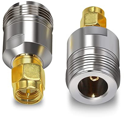 TUOLNK Conector coaxial Tipo N Hembra a SMA Macho, convertidor SMA a Tipo N para Cable de extensión de Antena Wi-Fi, 2 uds.