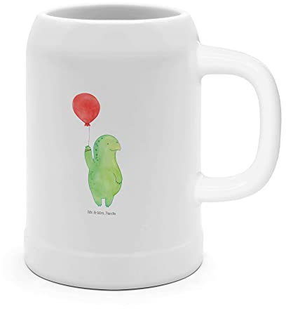 Mr. & Mrs. Panda Bierkrug Schildkröte Luftballon - Geschenk, Schildkröten, Sommerfest, Jahrmarkt, Motivation, Maßkrug, Oktoberfest, glücklich, Motivationsspruch, Tonkrug, Krug