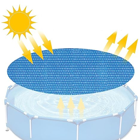 Qmisify Solar Pool Cover - Solar Pool Cover | Portable Waterproof Solar Covers for Above Ground Pools, Inground Pool Cover for Pool