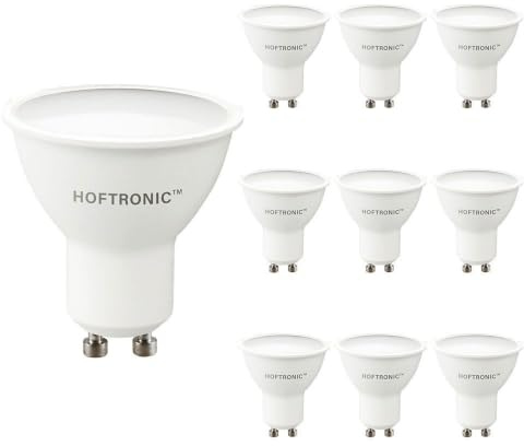 HOFTRONIC - 10x LED GU10 Spot - 7,5 Watt 700 Lumen - 6500K Tageslichtweiß - LED reflektor - Ersetzt 65 Watt - 110° Abstrahlwinkel - lampen - Leuchtmittel - GU10 Fassung