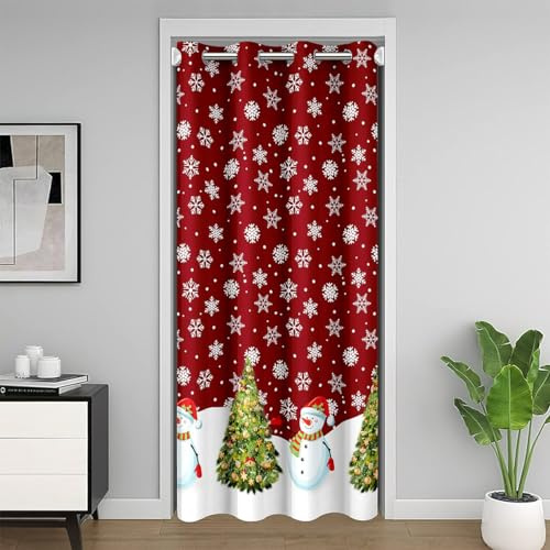 richhome Frohe Weihnachten Tür Vorhang Schneemann Weihnachtsbaum Tür Vorhang Top Glückliches Neues Jahr Schneeflocke Für Küche Wohnzimmer Schlafzimmer 86x203 Zoll