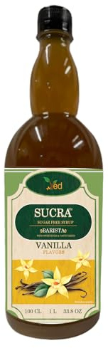 Sirope Premium 1L para Café y Cócteles, sin azúcar sabor, Vegano, Sin Gluten y Sin Grasa. (1L, vanilla)