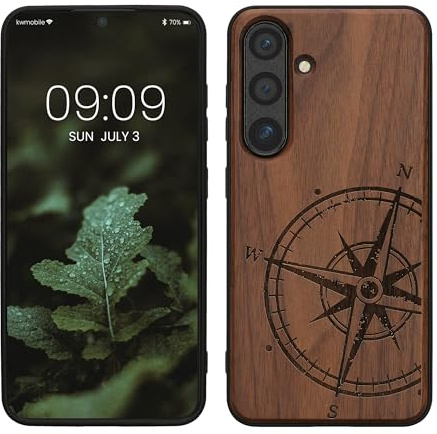 kwmobile Housse Compatible avec Samsung Galaxy S24 Coque - Étui de Protection Rigide Antichoc avec Cadre en TPU - Brun foncé