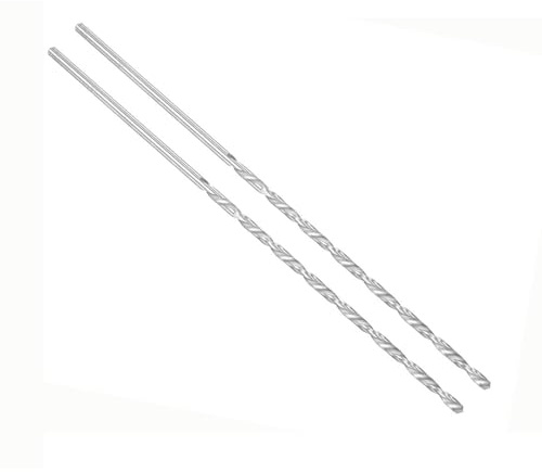 TOP-VIGOR 2Pcs 2mm Dia Extra Long Twist Drill Bits, 160mm Length High Speed Steel Extended Spiral Drill Bit, Straight Shank Twist Drill Bit Tool for Wood Metal Aluminum Plastic