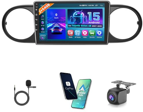 2+64GB Android Car Stereo for 2007-2019 Toyota Scion xB Radio, 9 Inch Touchscreen Car Radio Wireless Carplay Android Auto Support GPS Navigation WiFi Bluetooth FM EQ Backup Camera