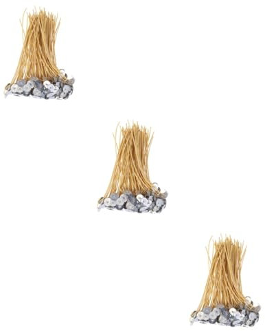 PRETYZOOM 300 Pz Stoppini per Candele Lato a Linguette Ciao Ritaglio di Legno Stoppini per Candele per Fare Candele Spago di Cera D'api Cera per Fare Candele Nucleo di Cera Centrato