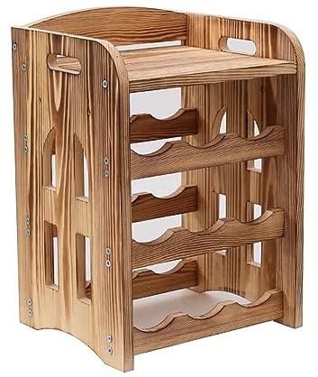 Generisch Weinregal,Holzregale, Robustes Kiefernholzregal für die Arbeitsplatte, für Küche, Keller, Büro, Bar, luxuriöses Flaschenlagerregal für Standard-Flaschenhalter (Farbe: Natur-B)