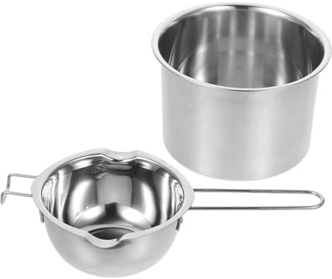 COHEALI 1 Jeu Marmite Chauffante Étanche Bain-marie Pour Le Chocolat Casserole Au Bain-marie Creuset De Bougies Creuset De Chocolat Vapeur à Double Chaudière Acier Inoxydable Silver
