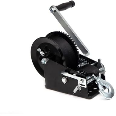 OUHFCASN Seilwinde aus Stahl, selbstbremsend, automatische Bremse, Handwinde, 362,9 kg, vertikales Heben, Boot, Anhänger, manuelle Seilwinde, ideal für Fahrzeugrettung