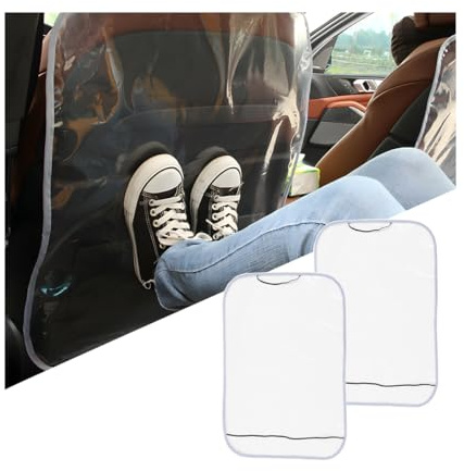 JNNJ 2 Stück Autositz-Schutzvorrichtungen, Transparenter Autositzschutz Rückenlehne, Kinder Rückenlehnenschutz Auto, Universelles Dekoratives Und Schützendes Zubehör Automobile(Grau Zierleiste)