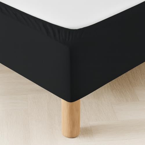 DAHLICA Betthusse 180x200 Schwarz – Weicher und dehnbarer Stoff – Makelloses Erscheinungsbild