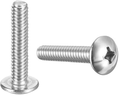 QUARKZMAN 10 Stück Phillips Rundkopfschrauben 1/4-20 x 1-1/4 Linsenkopf-Phillips-Maschinenschrauben, Vollgewinde, 304 Edelstahl Kreuzschlitz Flachkopf Schrauben, Bright Finish