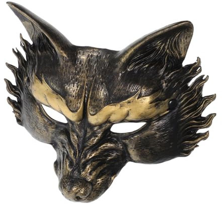 MAGICLULU Masque De Loup Pour Fête Halloween Masque Animal Réeliste Demi-visage Pour Costume De Mascarade