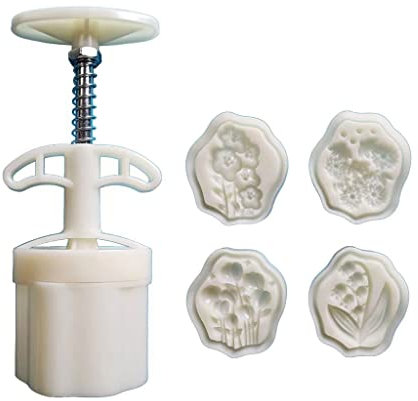 Limtula Plastic Mooncake Stamps Flowers Shaped Mooncake Moulds Festival DIY Hand Press Mooncake Cutters Pastry Decoration Tools