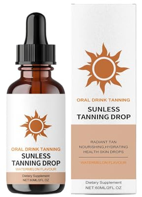 Self-tanning drops, 60 ml tanning accelerator liquid, self-tanning drops with bronzing effect, unisex, for face and body, daily use at home and