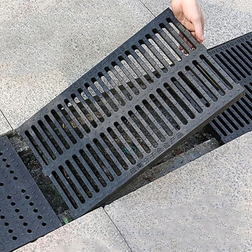 Housse de vidange robuste pour grille – Couvercle de puits de drainage antidérapant et résistant à la rouille pour allées, parkings et fossés de rue – Solution durable et sûre