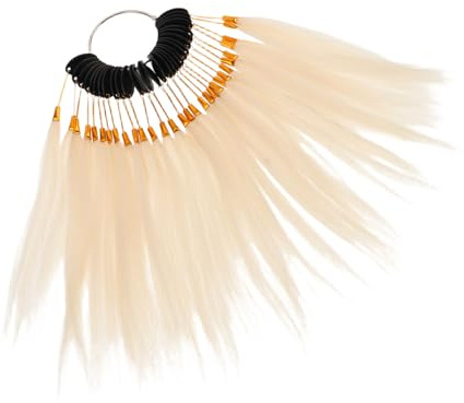 VICASKY Échantillons de Coloration de Cheveux Humains Naturels Anneaux de Test Texture Réaliste Ensemble 1 Lot Blanc Polyvalent pour Pratique de Coiffure en Salon