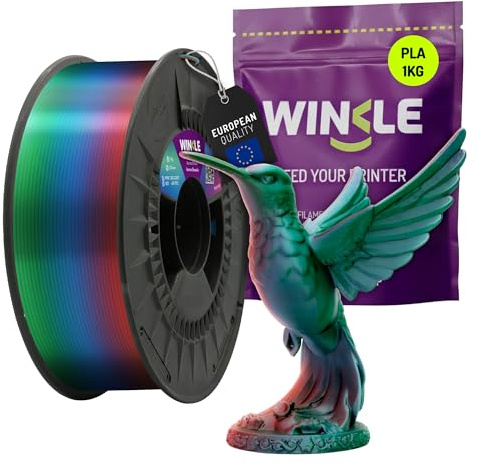 WINKLE Tricolor Silk PLA filament 1,75 mm norrljus, 1 kg spole, 3D-skrivare
