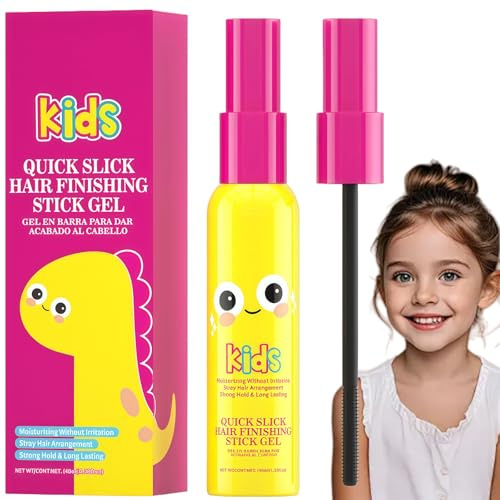 Hair Finishing Stick for Kid, Kids Hair Finishing Stick 40ml- Flyaway Hair Tamer & Mascara, Moisturizing Non-Greasy Styling Gel for Instant Flash Moment Control