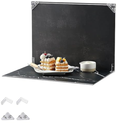 Set di sfondi fotografici 30 x 40 cm, in cartone riflettente e 10 pezzi di carta da sfondo double face, 20 motivi per piccoli prodotti fotografici, cartone riflettente, cibo, gioielli