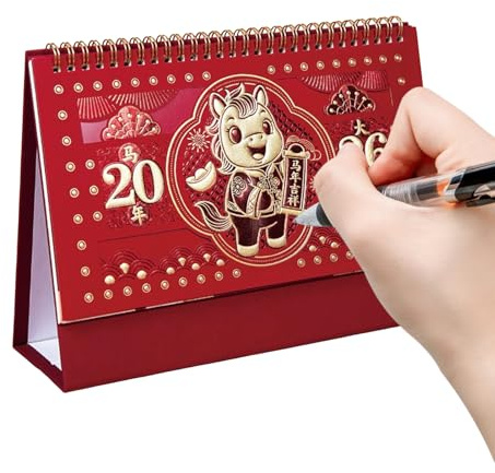 Huxibai Monatskalender 2026, Planer für Stundenplan, monatlicher Schreibtischkalender für das Jahr des Pferdes 2026, für Klassenzimmer, Schlafzimmer, Wohnzimmer, Erwachsene, Lehrer, Studenten, Kinder