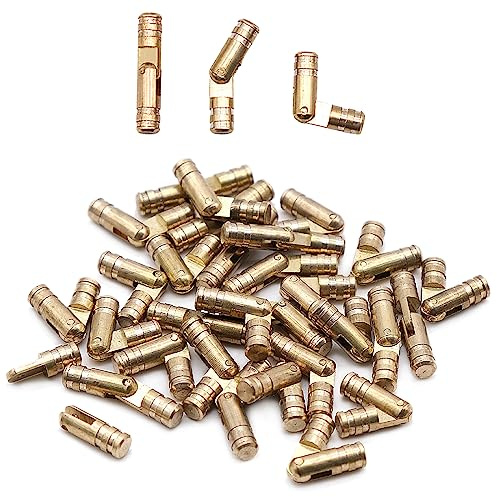 30 Pack Small Hinges Mini Hidden Brass Hinges for Jewelry & Wooden Gift Boxes (0.4 x 2 cm)