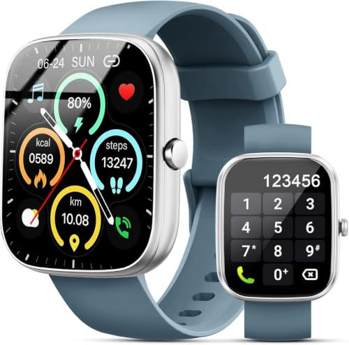 Matast Reloj Inteligente Hombre Mujer, 1.91 Smartwatch con Llamadas Bluetooth y Whatsapp Notificación, Pulsómetro, IP68 Pulsera Actividad con 100+ Modos Deportivos, Monitor de Sueño para Android iOS